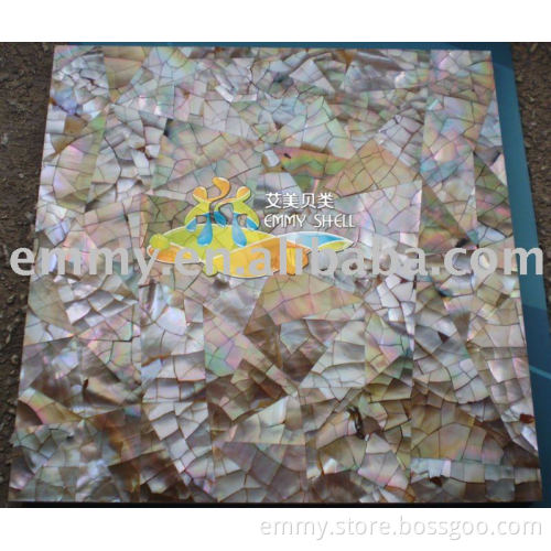 Crack random triangle brown lip mother of pearl (mop) sea shell mosaic random triangle wall tile